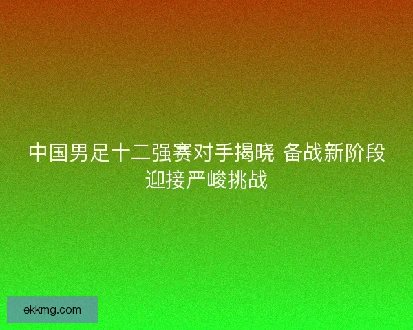中国男足十二强赛对手揭晓 备战新阶段迎接严峻挑战 中国男足十二强赛对手揭晓 备战新阶段迎接严峻挑战